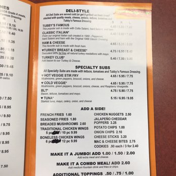 Tubby's Sub Shops - Current prices - Sandwiches Near Me - Shelby Township, Michigan