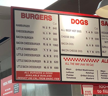 Menu photo 1 Five Guys Virginia Beach, VA