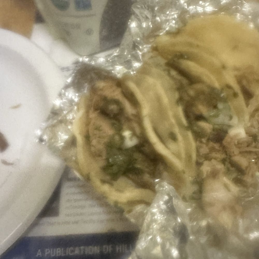 Carnitas tacos for my dog - covered with onions Carnitas tacos for my dog - covered with onions