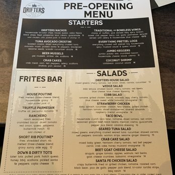 Drifters Kitchen and Bar - Menu - Cocktail Bars Near Me - Ridge, New York