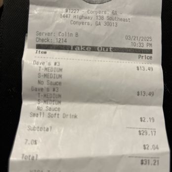 Dave's Hot Chicken - Dave's Hot Chicken Receipt - Chicken Shop Near Me - Conyers, Georgia Dave's Hot Chicken - Dave's Hot Chicken Receipt - Chicken Shop Near Me - Conyers, Georgia