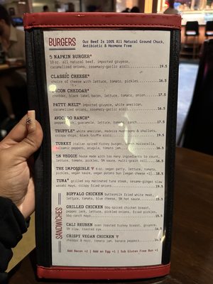 Menu photo 8 5 Napkin Burger New York, NY