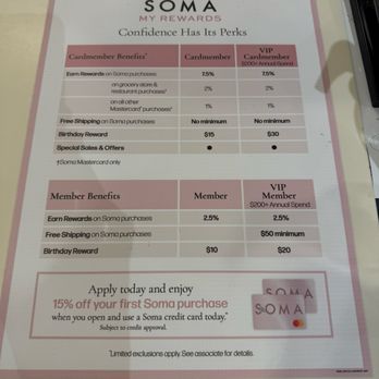 Soma - Soma rewards program - Women's Clothing Near Me - Frisco, Texas Soma - Soma rewards program - Women's Clothing Near Me - Frisco, Texas