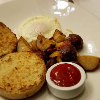 Parker's Restaurant - 'Simple breakfast': one egg, potatoes and substitute of english muffin for toast which was not worth it. - New American Near Me - Boston, Massachusetts