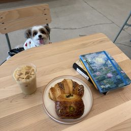 Iced scout, pastries from Le Saint, and my dog Oreo