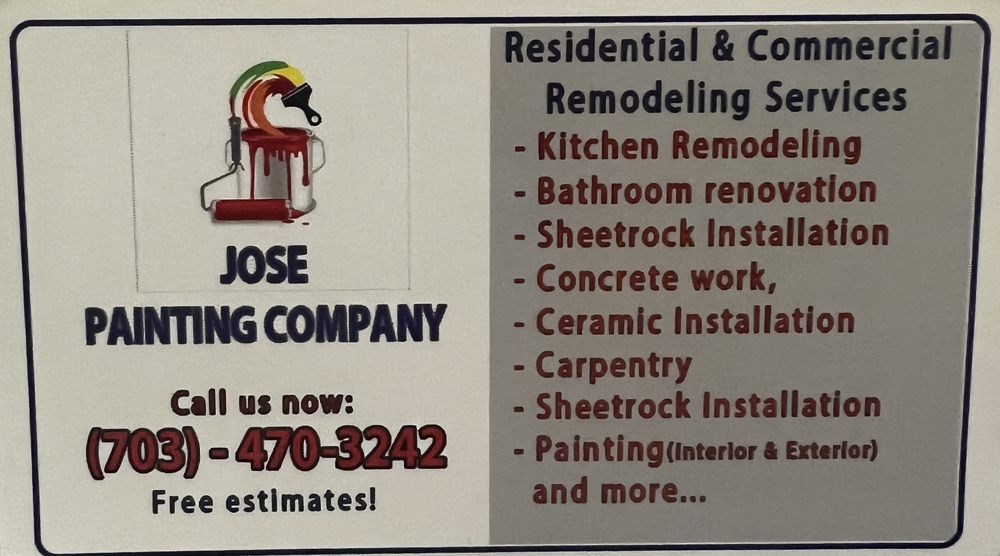 JOSE PAINTING CONTRACTOR Springfield, Virginia Painters Phone