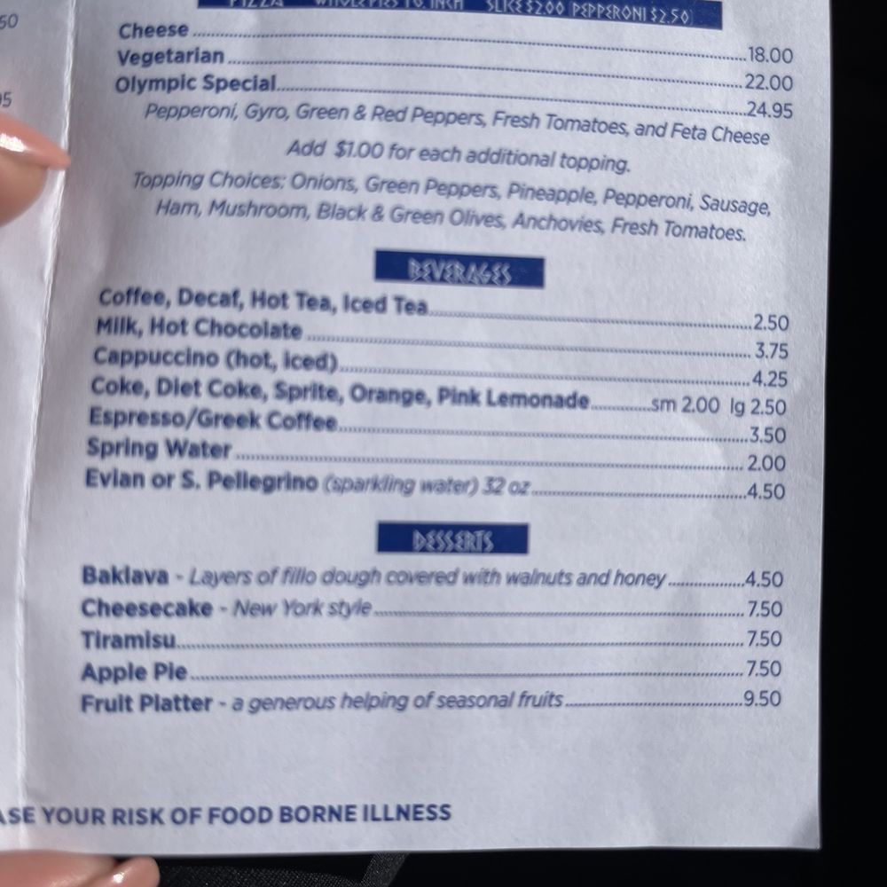 Olympia Cafe - Prices on menu - Greek Near Me - Savannah, Georgia Olympia Cafe - Prices on menu - Greek Near Me - Savannah, Georgia