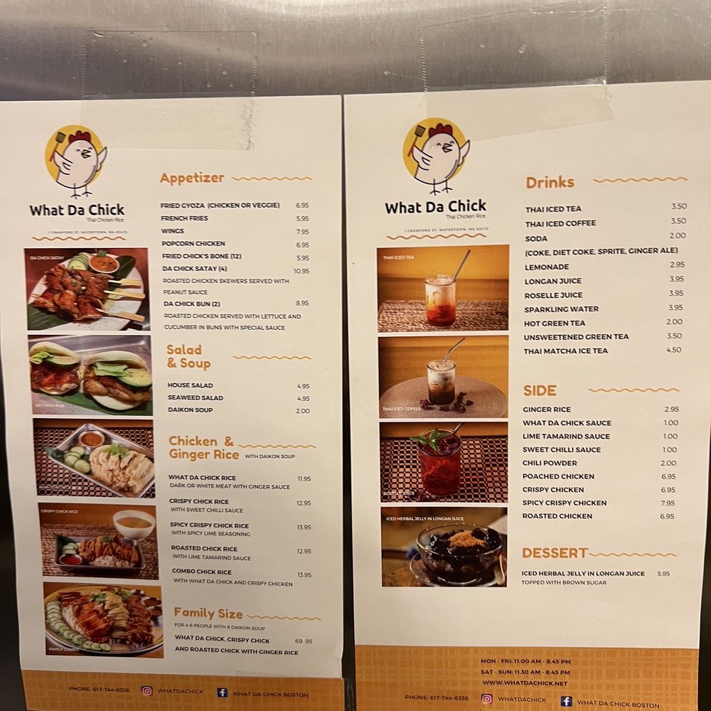 What Da Chick - Menu - Thai Near Me - Watertown, Massachusetts What Da Chick - Menu - Thai Near Me - Watertown, Massachusetts