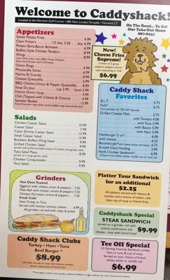Menu photo 3 Caddy Shack Cafe Norwich, CT Menu photo 3 Caddy Shack Cafe Norwich, CT