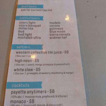 Elements Kitchen Plus Bar - Adult drink menu side A - New American Near Me - Emmett, Idaho
