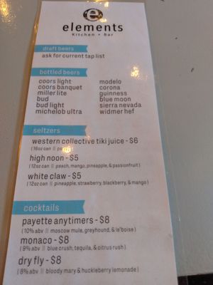 Menu photo 5 Elements Kitchen Plus Bar Emmett, ID
