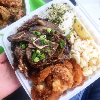 Grind Wit Tryz - Surf and turf plate with kalbi and garlic shrimp - Filipino Near Me - Portland, Oregon Grind Wit Tryz - Surf and turf plate with kalbi and garlic shrimp - Filipino Near Me - Portland, Oregon