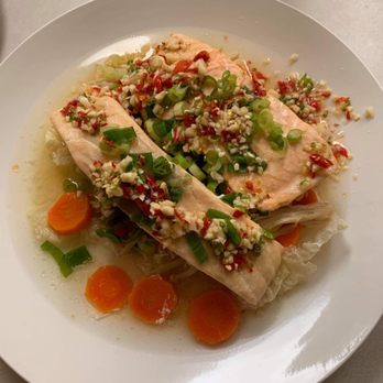 Home Thai Recipe - Steamed salmon - Thai Near Me - Fort Irwin, California Home Thai Recipe - Steamed salmon - Thai Near Me - Fort Irwin, California