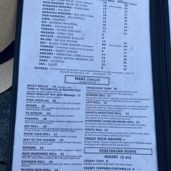 Oku - Menu - Sushi Bars Near Me - Santa Barbara, California