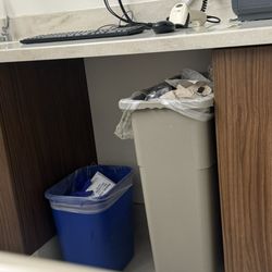 Saint Luke's East Hospital - Trash in patient room overflowing.
