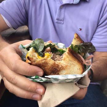 Dad's Luncheonette - Hamburger sandwich. - New American Near Me - Half Moon Bay, California