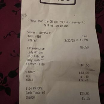Nation's Giant Hamburgers - A receipt that clearly says I was charged for What??? A cheese burger - Burgers Near Me - San Leandro, California Nation's Giant Hamburgers - A receipt that clearly says I was charged for What??? A cheese burger - Burgers Near Me - San Leandro, California