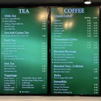 Phuc Long - Menu - Coffee & Tea Near Me - Garden Grove, California