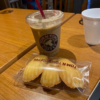 Tom N Toms Coffee - Mint mocha with Madeline's - Coffee & Tea Near Me - Carrollton, Texas