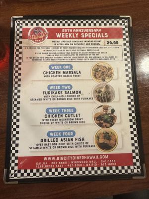 Menu photo 1 Big City Diner Kaneohe, HI Menu photo 1 Big City Diner Kaneohe, HI