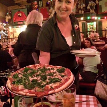 Miceli's - Waitress and phenomenal vocalist Terri serving the Shrimp & Garlic Pizza w/ Spinach& Mushrooms - delicious! - Italian Near Me - Los Angeles, California Miceli's - Waitress and phenomenal vocalist Terri serving the Shrimp & Garlic Pizza w/ Spinach& Mushrooms - delicious! - Italian Near Me - Los Angeles, California