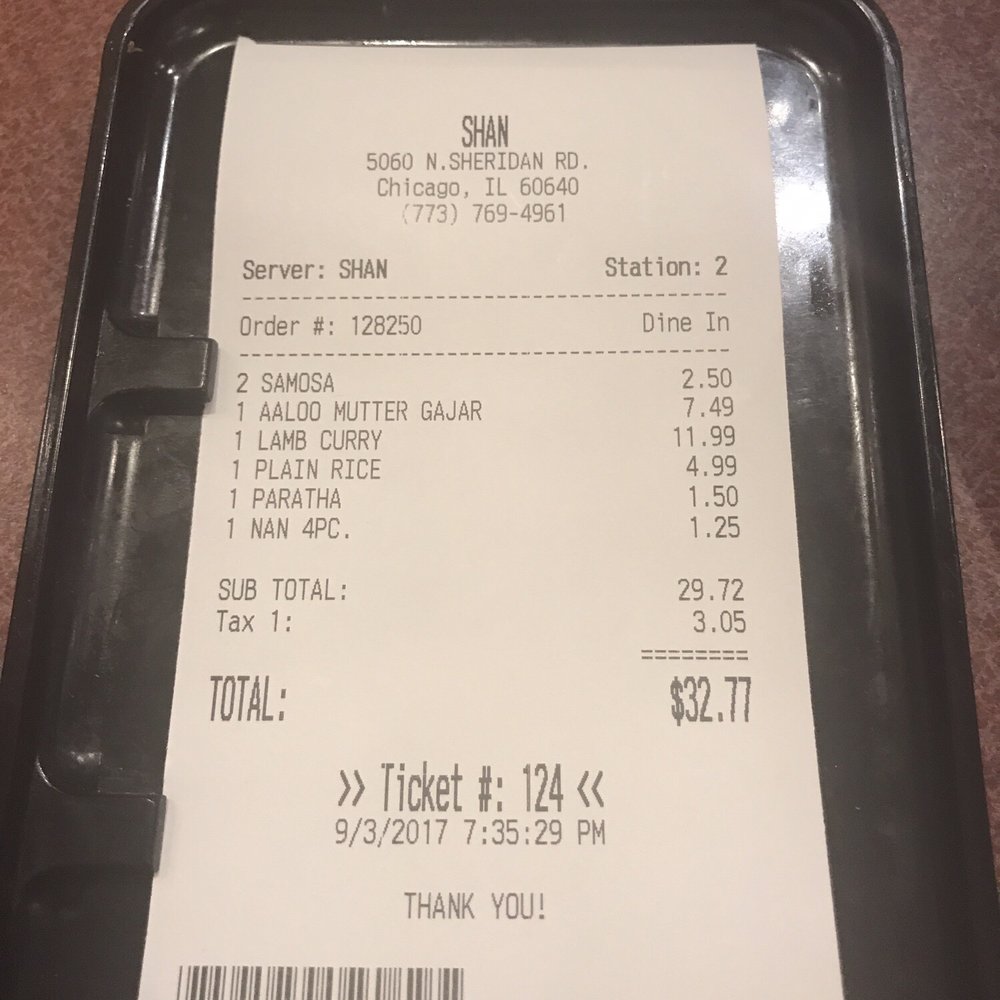Shan Restaurant - So cheap! $32 for dinner for two. With a bunch of leftovers. - Indian Near Me - Chicago, Illinois
