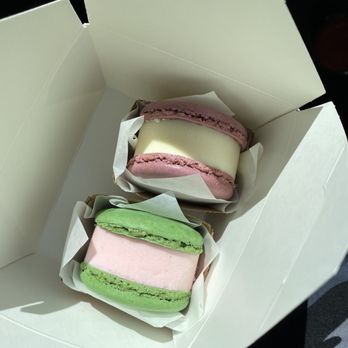 Cafe Tori - I've cream macaroon vanilla and Strawberry - Desserts Near Me - Bakersfield, California