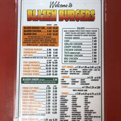 Blazen Burgers - Blazen Burgers Menu