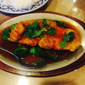 Thai Ocha - Catfish in sweet chili sauce - Thai Near Me - Denton, Texas Thai Ocha - Catfish in sweet chili sauce - Thai Near Me - Denton, Texas