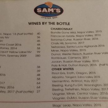 Sam's Chowder House - Menu - Seafood Near Me - Half Moon Bay, California Sam's Chowder House - Menu - Seafood Near Me - Half Moon Bay, California