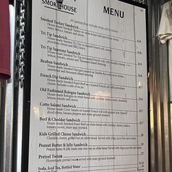 Sandwich menu