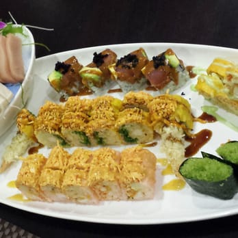 Red Lotus - Sashimi Dinner, Spicy Girl Roll, Huntington Roll, Red Lotus Roll, Shelton Roll, 2 Wasabi Tobiko - Asian Fusion Near Me - Shelton, Connecticut