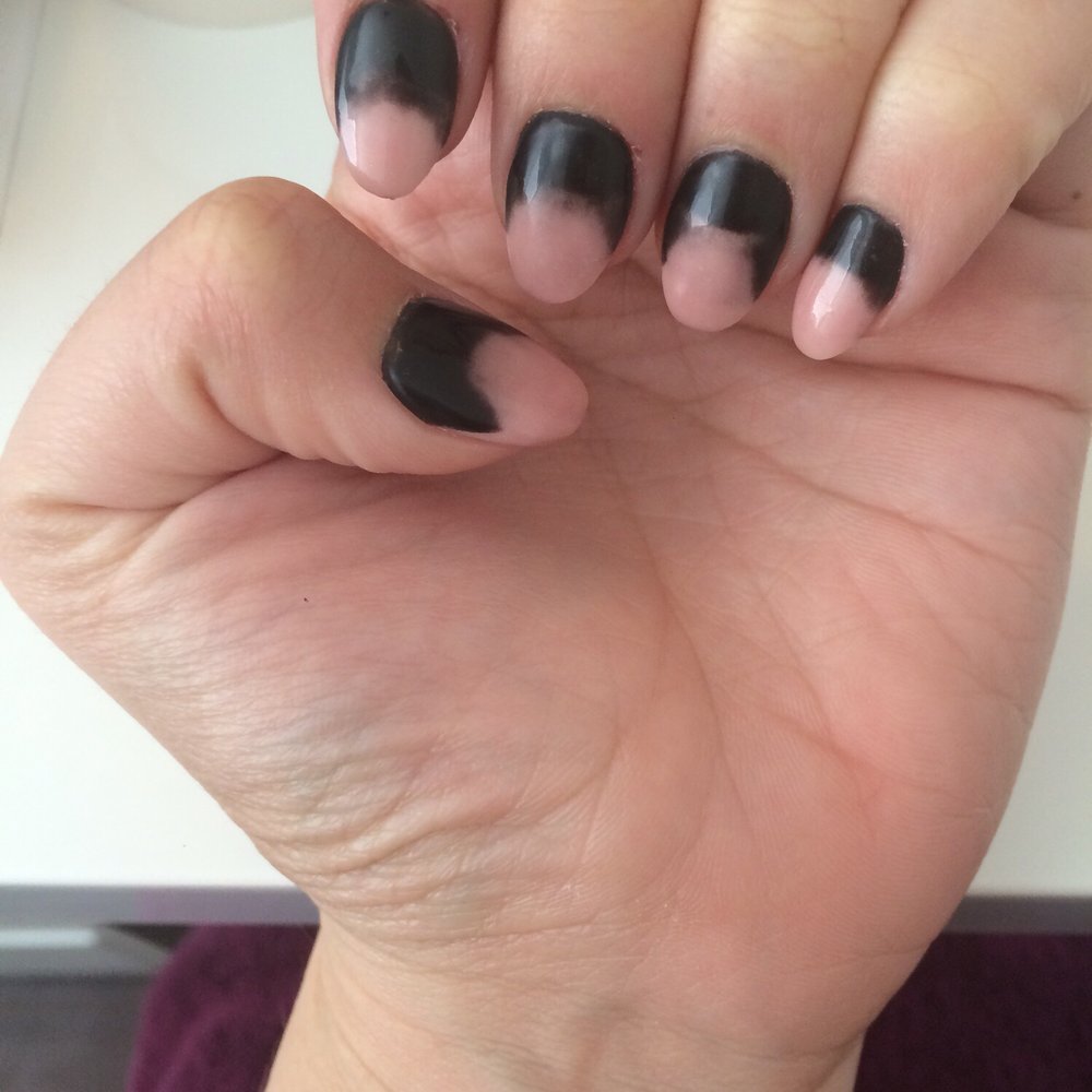Pointer & middle finger cut cuticles. And yes, the worst ombré ever- until you see my right hand.... Pointer & middle finger cut cuticles. And yes, the worst ombré ever- until you see my right hand....