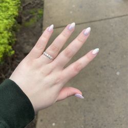 Gel x nails with funny bunny color and blue unicorn chrome