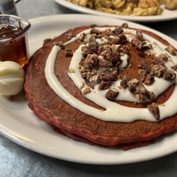 Rick & Ann's Restaurant - Short stack of Red Velvet Pancakes (special) - Breakfast & Brunch Near Me - Berkeley, California Rick & Ann's Restaurant - Short stack of Red Velvet Pancakes (special) - Breakfast & Brunch Near Me - Berkeley, California