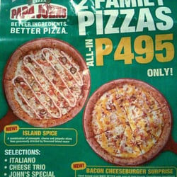 Papa John's - Php495 for 2 Family size pizzas! :P