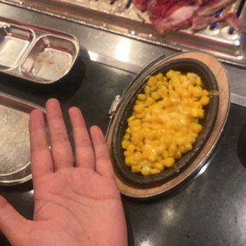 Blue House - They downgraded their corn cheese to small now. Using hand as size reference - Korean Near Me - Sacramento, California