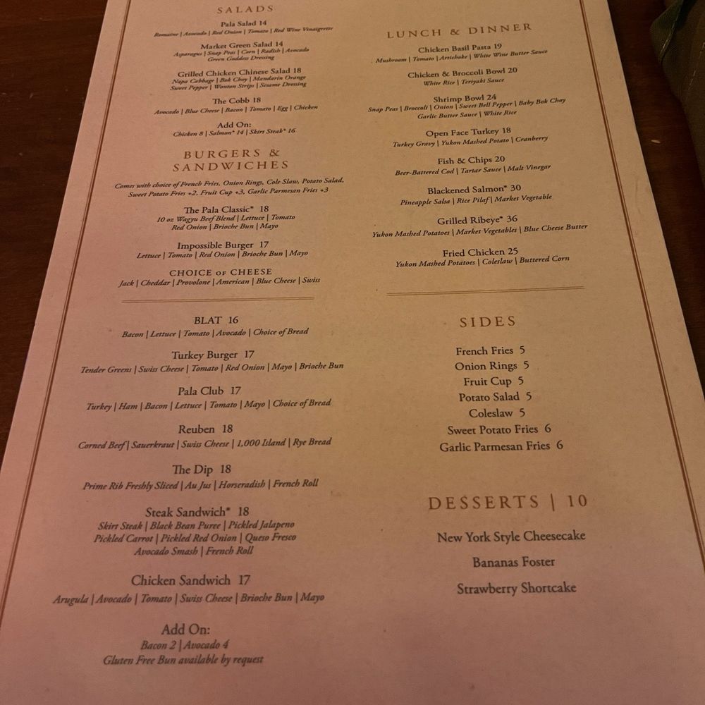 Pala Cafe - Menu - American Near Me - Pala, California Pala Cafe - Menu - American Near Me - Pala, California