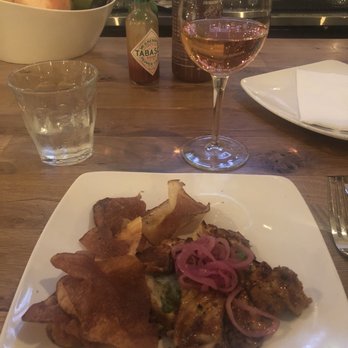 Arthur's - Open Face Pork Belly Sandwich with House Rosé - Bars Near Me - Seattle, Washington Arthur's - Open Face Pork Belly Sandwich with House Rosé - Bars Near Me - Seattle, Washington