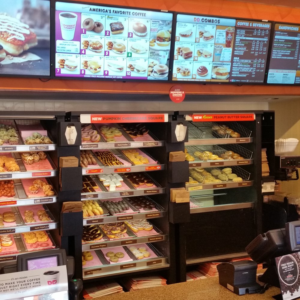 Dunkin' - a variety of donuts in a store - Donuts Near Me - Plano, Illinois Dunkin' - a variety of donuts in a store - Donuts Near Me - Plano, Illinois
