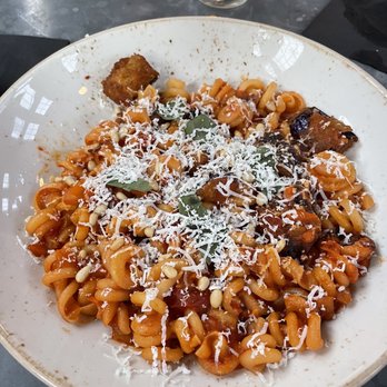 The Ice Plant - Fried eggplant pasta - Cocktail Bars Near Me - St. Augustine, Florida