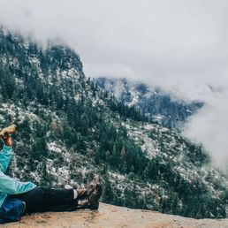 Enjoying the views over Nevada Falls.
