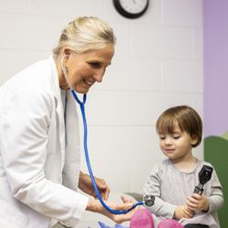 Ebert Family Clinic - Dr. Chris introduces a patient to some tools of the trade.