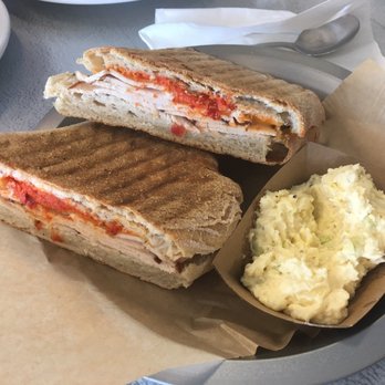 Aioli - Turkey and Cheddar sandwich with a yummy potato salad - Cafes Near Me - West Palm Beach, Florida Aioli - Turkey and Cheddar sandwich with a yummy potato salad - Cafes Near Me - West Palm Beach, Florida