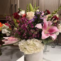 Blue Iris Flowers Bouquet - Moms 71st Birthday Custom Creation