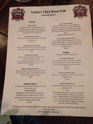 Menu photo 5 Lucky's 1313 Brew Pub Madison, WI Menu photo 5 Lucky's 1313 Brew Pub Madison, WI