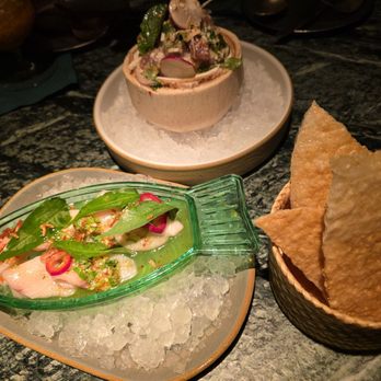 Crying Tiger - Hamachi crudo and Bluefin Tuna Tartare, favorite apps of the night! - Thai Near Me - Chicago, Illinois