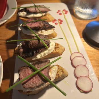 Mozzarella - Steak and burrata crostini - Salad Near Me - South Orange, New Jersey Mozzarella - Steak and burrata crostini - Salad Near Me - South Orange, New Jersey