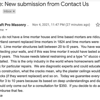Craft Pro Masonry Restoration - Owner's response to a quote request. - Masonry/Concrete Near Me - Philadelphia, Pennsylvania Craft Pro Masonry Restoration - Owner's response to a quote request. - Masonry/Concrete Near Me - Philadelphia, Pennsylvania