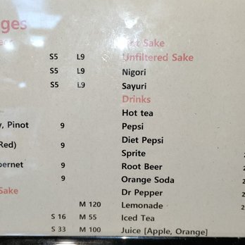 HIRO Sushi - Drink Menu - April 2023 - Japanese Near Me - Medford, Oregon